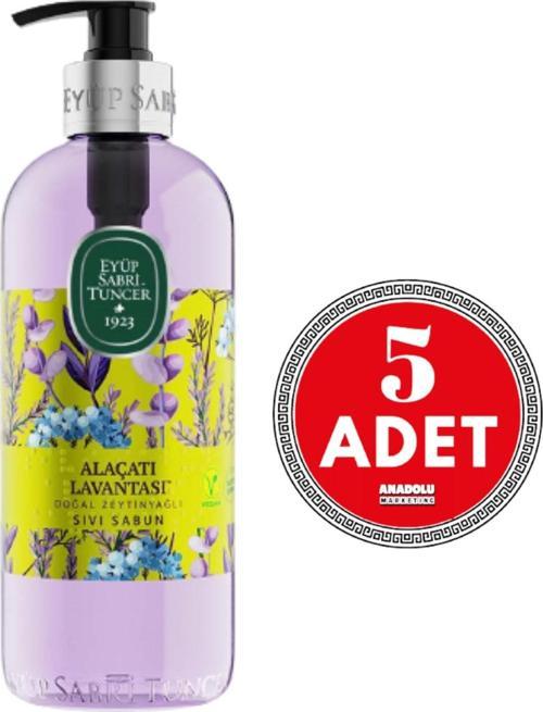 Alaçatı Lavantası Doğal Zeytinyağlı Sıvı Sabun 500 ml x 5 Adet