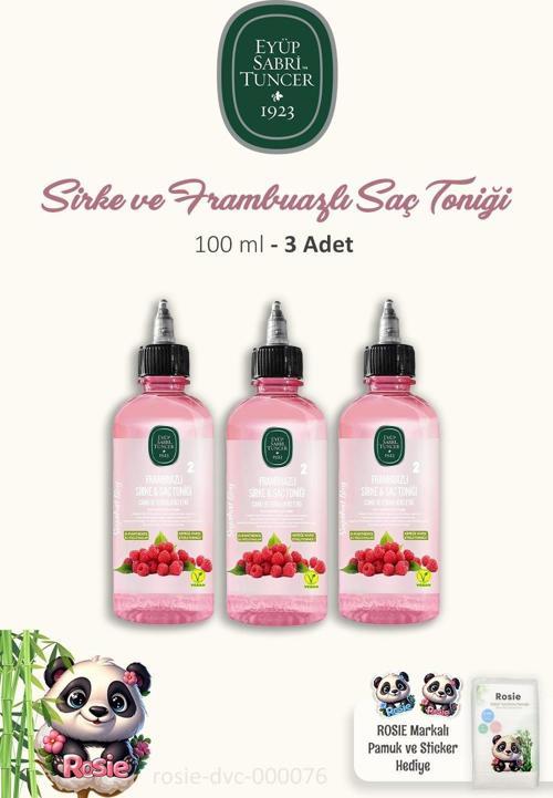 3 Adet Eyüp Sabri Tuncer Sirke Saç Toniği Frambuazlı 100 ml ve ROSIE Pamuk