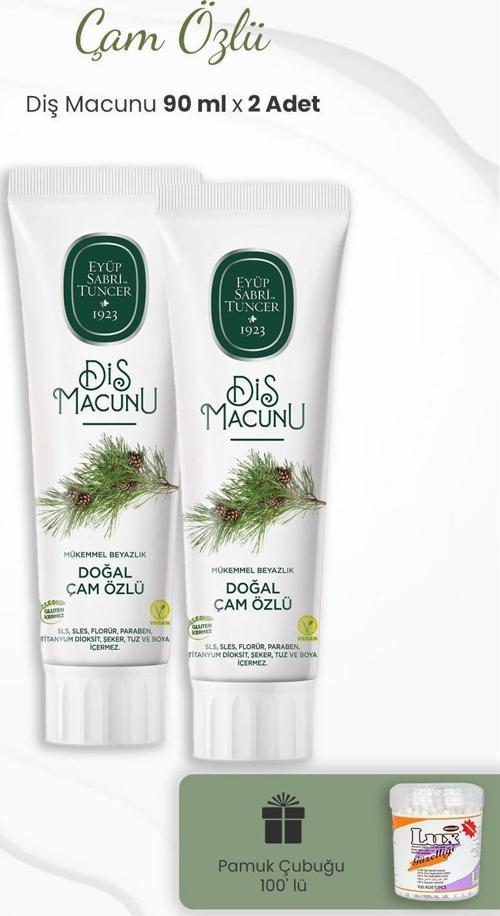 Çam Özlü Diş Macunu 90 ml x 2 Adet ve Kulak Çubuğu
