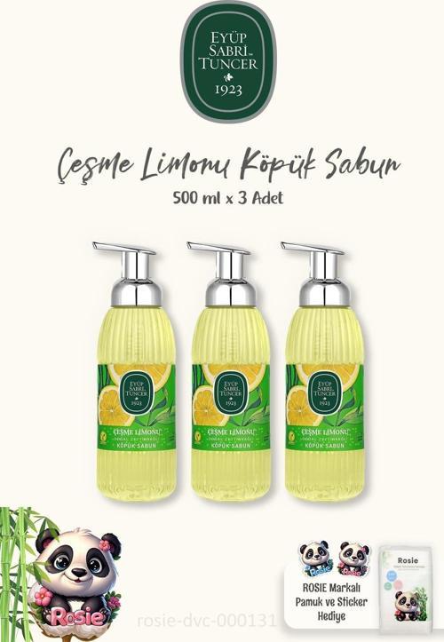 Çeşme Limonu Köpük Sabun 3Adet  500 ml, ROSIE Pamuk Hediye