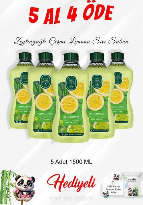 5 Al 4 Öde Zeytinyağlı Çeşme Limonu Sıvı Sabun 1500 ML ve Rosie Pamuk