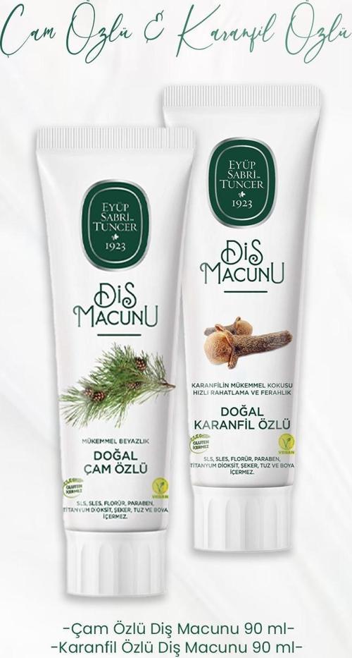 Diş Macunu Çam Özlü 90 ml ve Karanfil Özlü 90 ml
