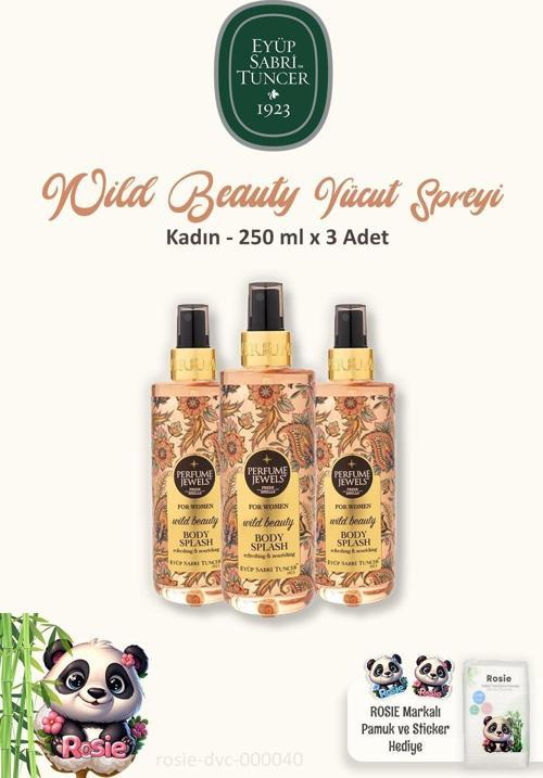 3 Adet Pj Body Splash Wild Beauty 250 ml ve ROSIE Pamuk 60'lı