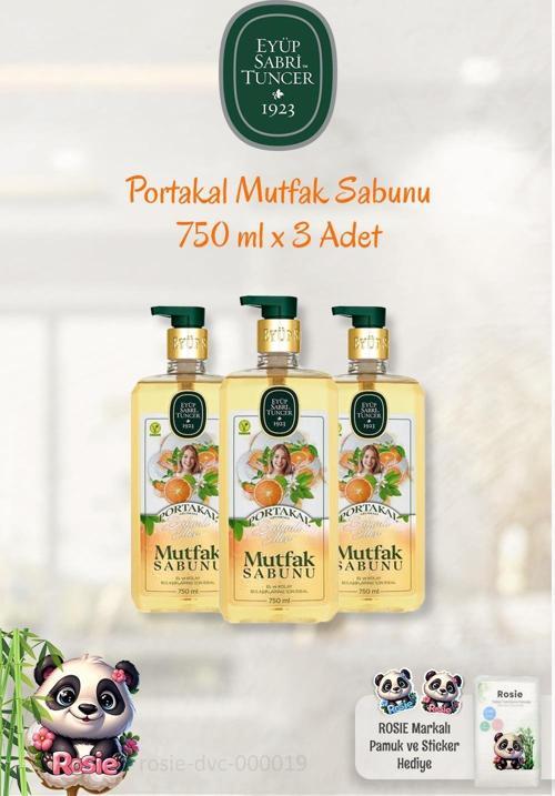 3 Adet Portakal Kokulu Mutfak Sabunu 750 ml ve ROSIE Pamuk