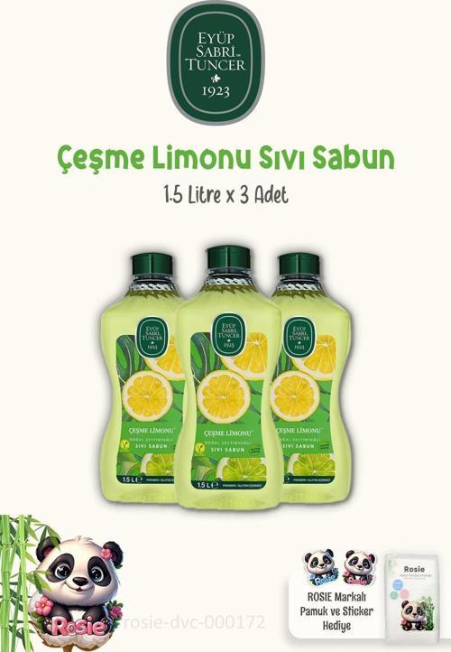 3 Adet Sıvı Sabun Çeşme Limonu Sıvı Sabun 1.5 lt ve ROSIE