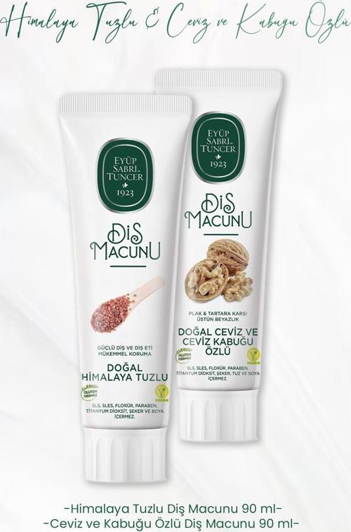 Diş Macunu Himalaya Tuzlu 90 ml ve Ceviz ve Kabuğu Özlü 90 ml