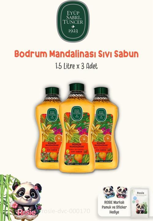 Bodrum Mandalinası Sıvı Sabun 1.5 lt ve Doğal ROSIE Pamuk