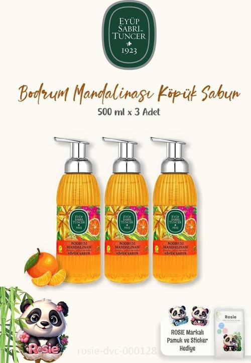 3'lü Bodrum Mandalinası Köpük Sabun 500 ml ve 60'lı ROSIE