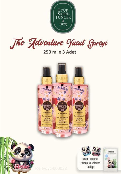 3'lü Body Splash The Adventure 250 ml ve %100 Pamuk ROSIE 60'lı
