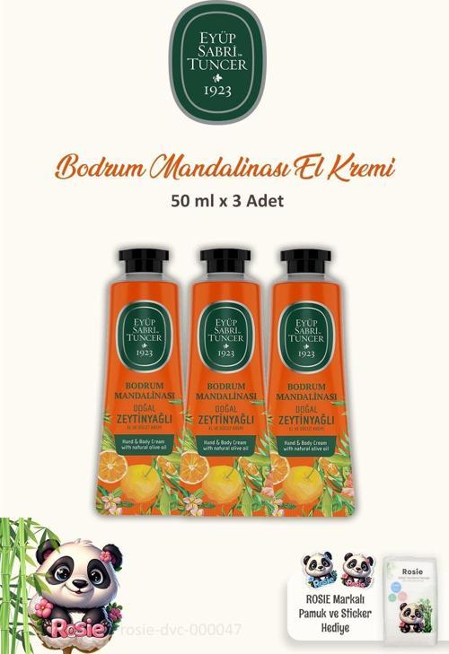 3'lü El ve Vücut Kremi Bodrum Mandalinası 50 ml ve ROSIE Pamuk