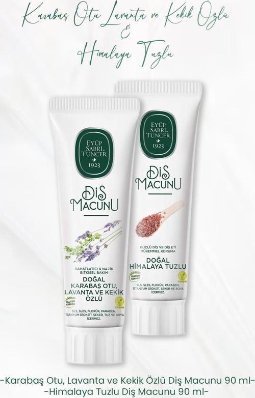 Diş Macunu Lavanta ve Kekik Özlü 90 ml ve Himalaya Tuzlu 90 ml