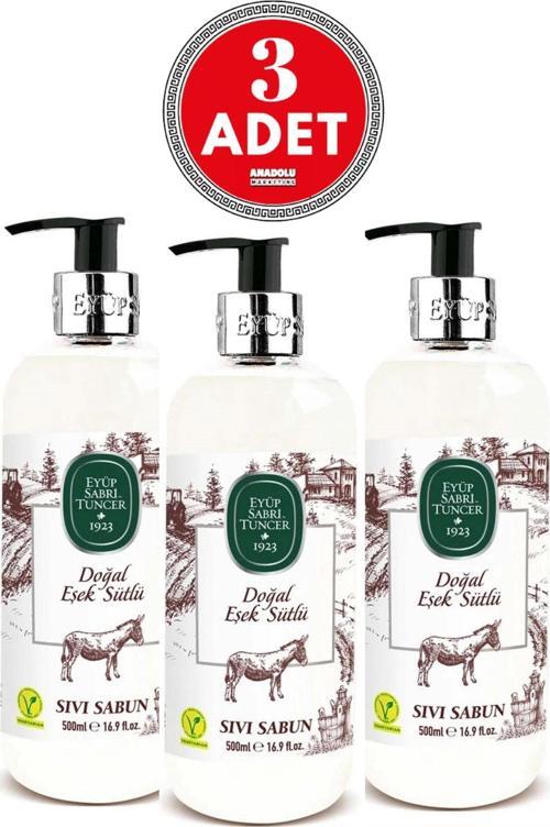 Doğal Eşek Sütlü Sıvı Sabun 500 ml x 3 Adet