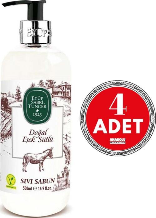 Doğal Eşek Sütlü Sıvı Sabun 500 ml x 4 Adet