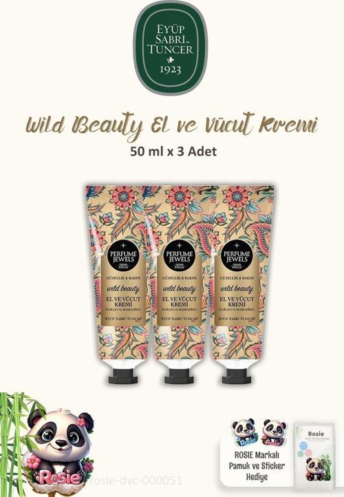 3'lü Perfume Jewels Wild Beauty El Kremi 50 ml ve ROSIE Pamuk
