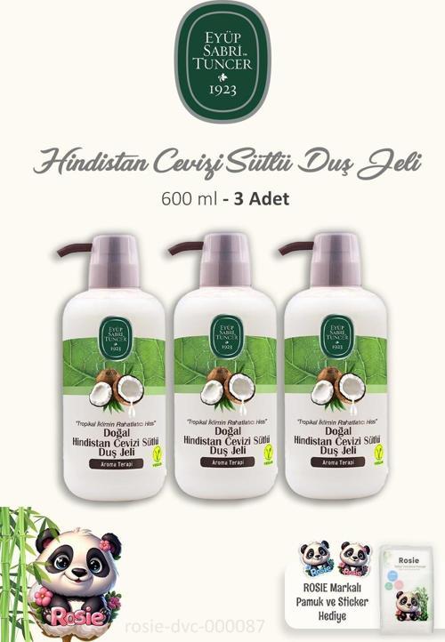 Doğal Hindistan Cevizi Sütlü Duş Jeli 3 Adet 600 ml ve ROSIE