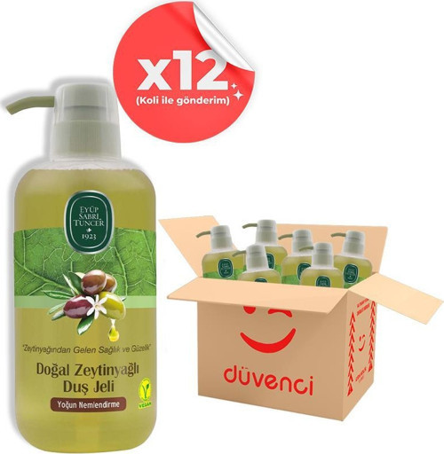 Doğal Zeytinyağlı Duş Jeli 600 ml x 12