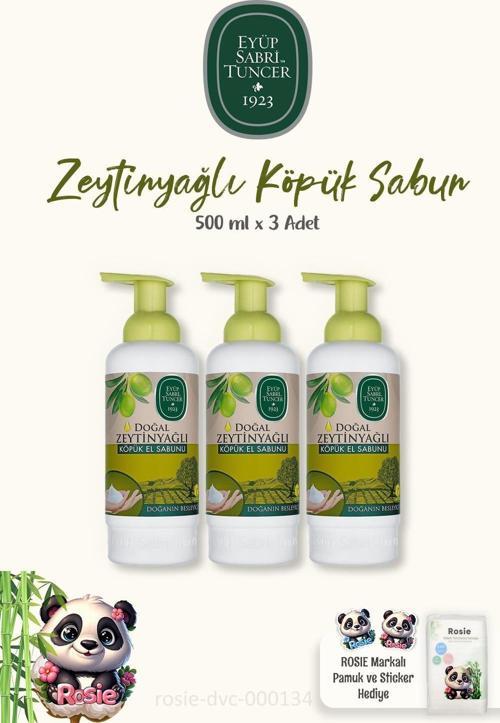 Doğal Zeytinyağlı Köpük El Sabunu 500 ml ve Doğal ROSIE Pamuk