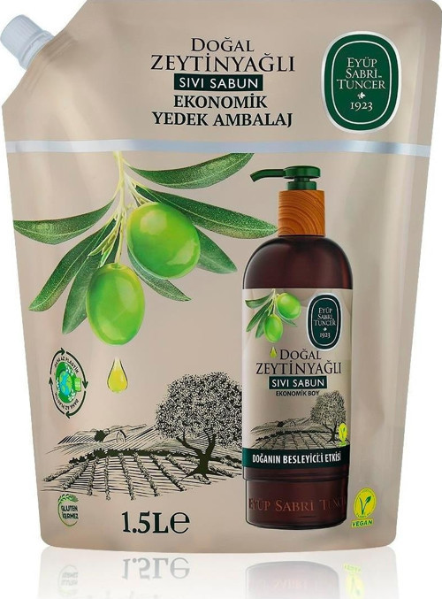 Doğal Zeytinyağlı Sıvı Sabun 1,5 Lt - Yedek Ambalaj