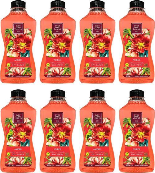 Doğal Zeytinyağlı Sıvı Sabun Amber 1.5 litre Pet Şişe x 8 Adet