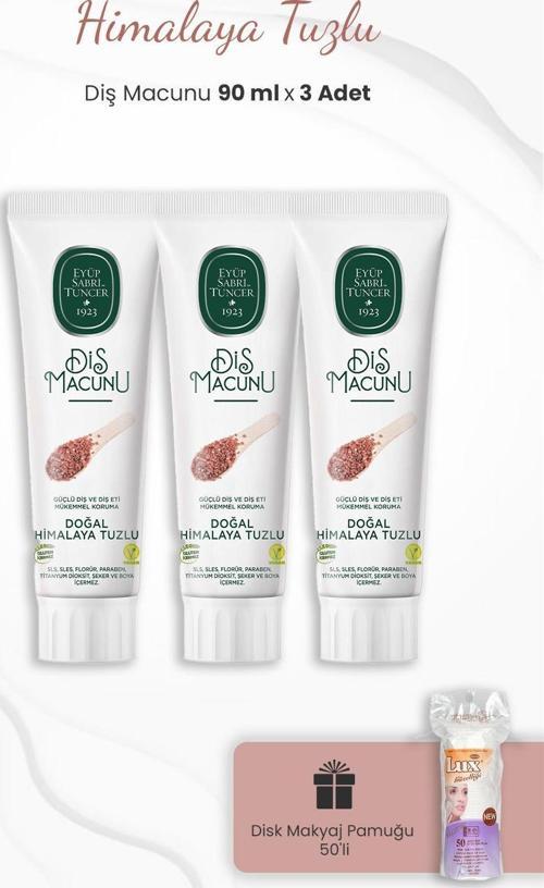 Himalaya Tuzlu Diş Macunu 90 ml x 3 Adet ve Disk Pamuk 50'li