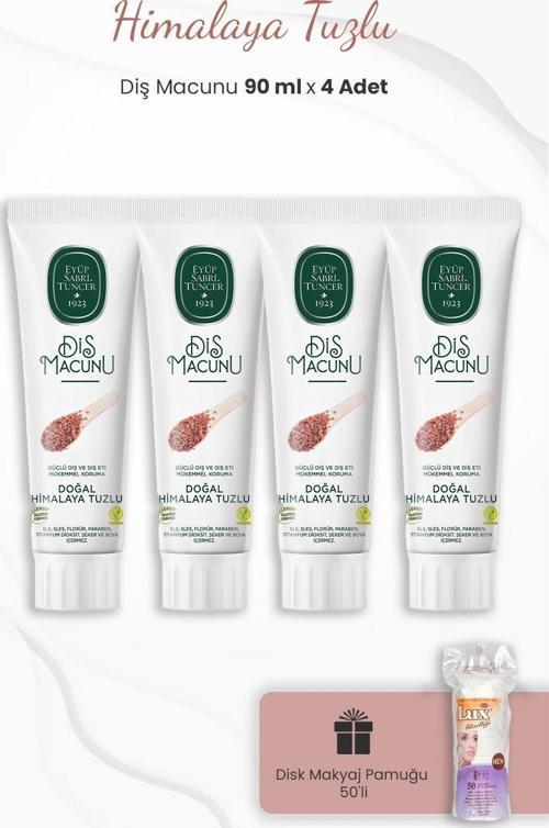 Himalaya Tuzlu Diş Macunu 90 ml x 4 Adet ve Disk Pamuk 50'li