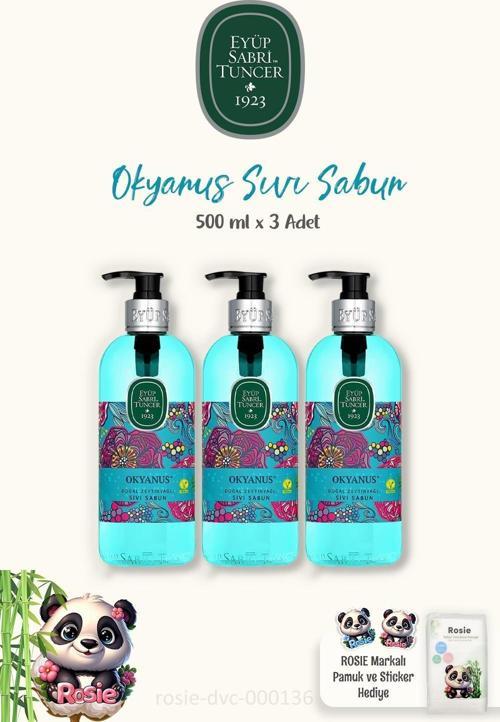 Zeytinyağlı Sıvı Sabun Okyanus 500 ml ve ROSIE Doğal Pamuk