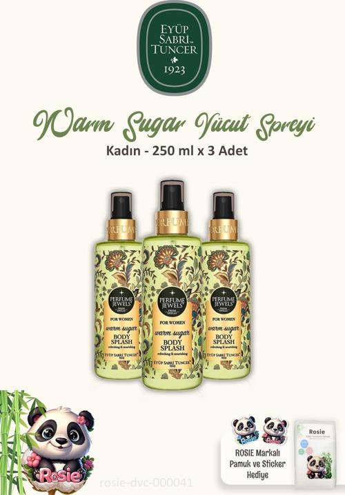 Pj Body Splash Warm Sugar 250 ml 3 Adet ve ROSIE Pamuk