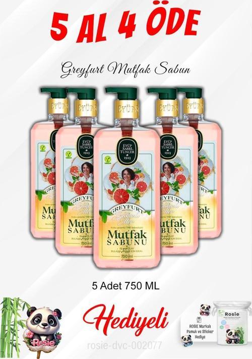Greyfurt Mutfak Sabunu 750 ML 5 Al 4 Öde ve Rosie Pamuk