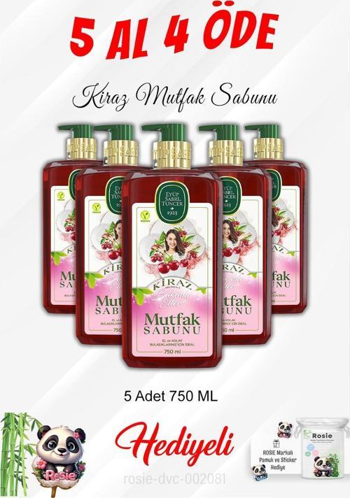 Mutfak Sabunu Kiraz 750 ML 5 Al 4 Öde ve Rosie Pamuk