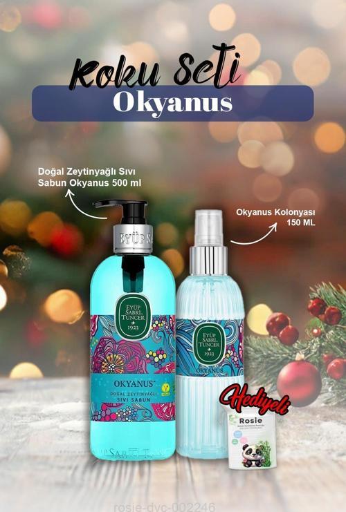 Okyanus Kolonya 150ml, Sıvı Sabun 500ml ve Rosie Pamuk