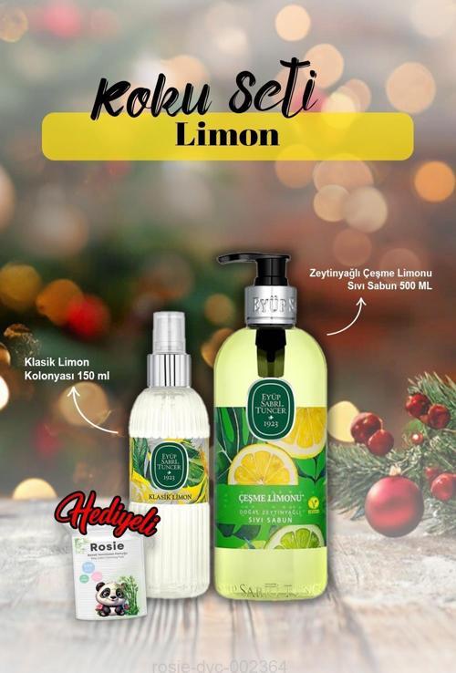 Kolonya 150 ml, Sıvı Sabun 500 ml Çeşme Limonu ve Rosie Hediye