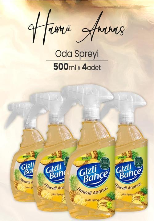 Yeni Nesil Oda Spreyi Hawaii Ananas 500 ml x 4 Adet