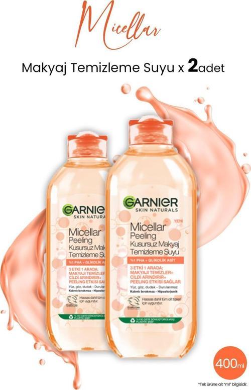 Micellar Kusursuz Makyaj Temizleme Suyu Peeling 400 ml x 2 Adet