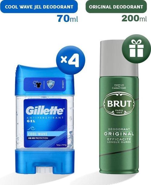 Jel Deodorant Cool Wave 70 ml x 4, Erkek Deodorant Hediyeli