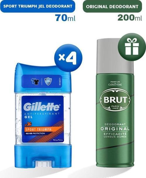 Jel Deodorant Sport Triumph 70 ml x 4, Erkek Deodorant Hediyeli