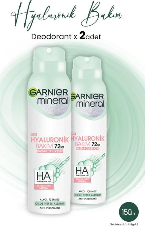 Mineral Hyaluronik Bakım 72H Sprey Deodorant 150 ml x 2 Adet