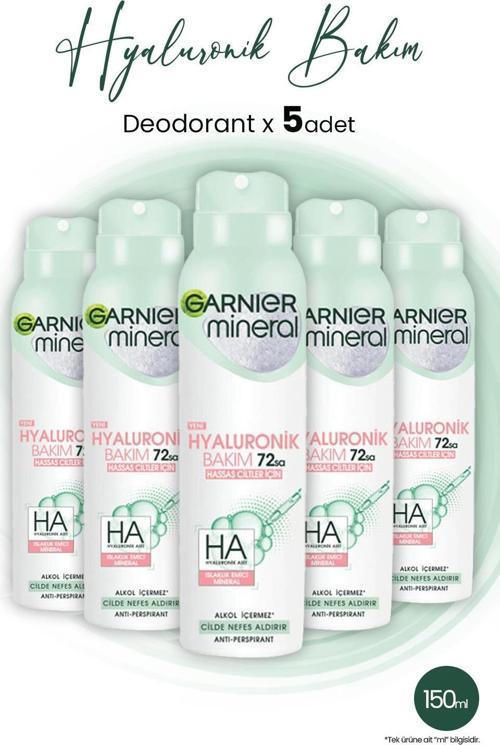 Mineral Hyaluronik Bakım 72H Sprey Deodorant 150 ml x 5 Adet