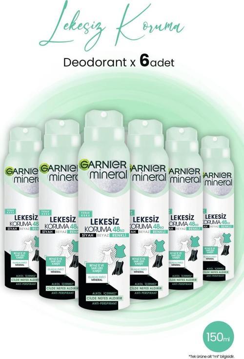 Mineral Lekesiz Koruma Ferah Sprey Deodorant 150 ML x 6 Adet