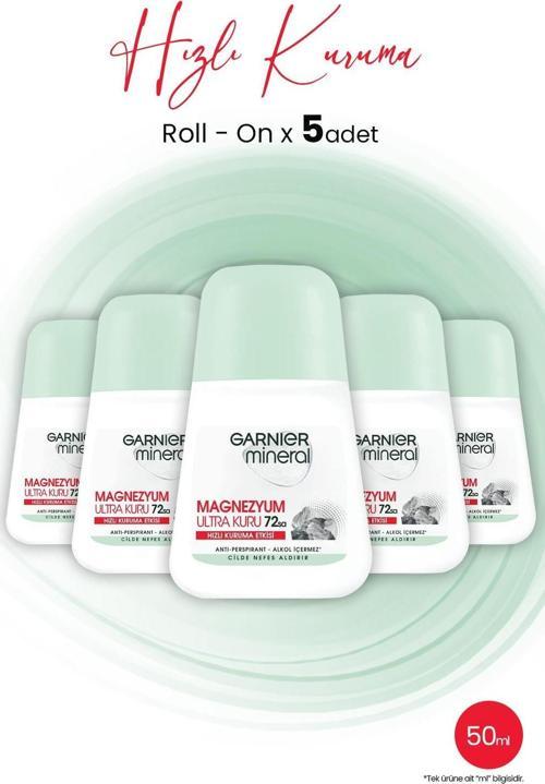 Mineral Magnezyum Ultra Kuru Roll-On 72 Saat x 5 Adet