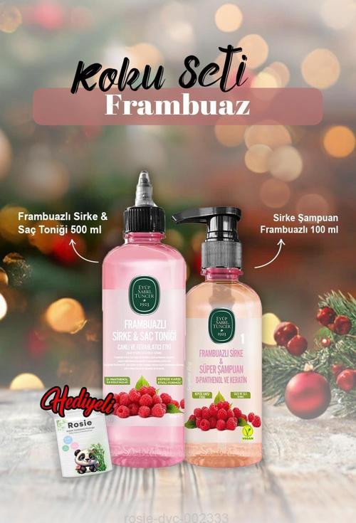 Sirke & Saç Tonik 500 ml, Şampuan Frambuazlı 100 ml ve Rosie Hediye