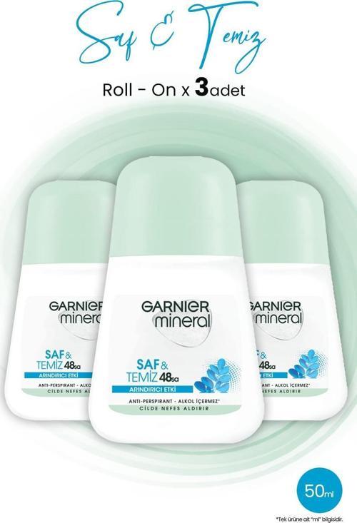 Mineral Saf ve Temiz Roll-On Deodorant x 3 Adet