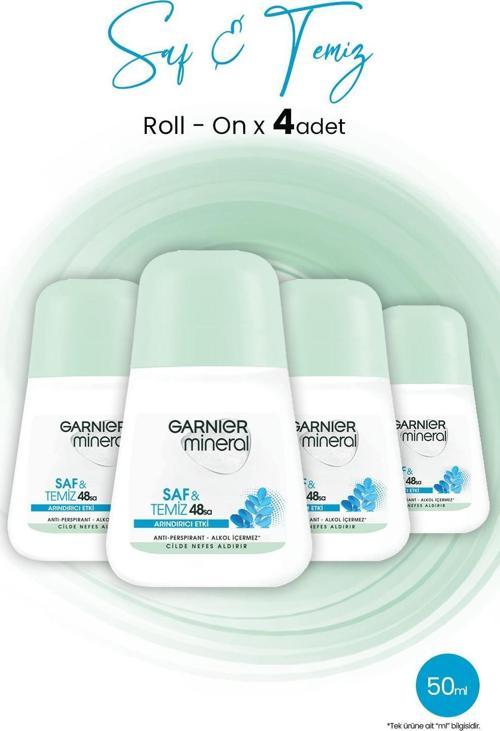 Mineral Saf ve Temiz Roll-On Deodorant x 4 Adet