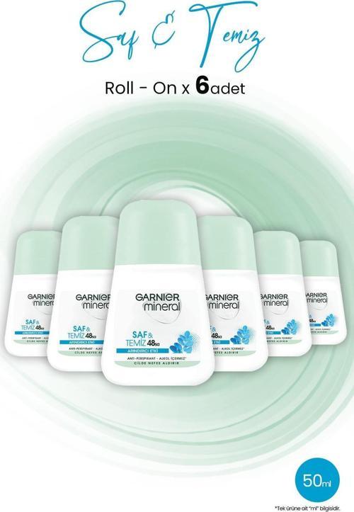 Mineral Saf ve Temiz Roll-On Deodorant x 6 Adet