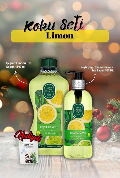 Sıvı Sabun 500 ml ve 1500 ml Çeşme Limonu ve Rosie Hediye