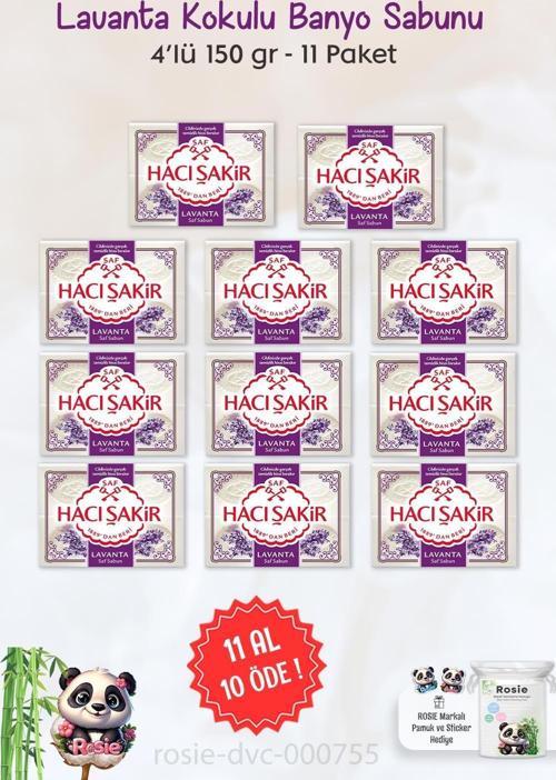 11 AL 10 ÖDE Hacı Şakir Lavanta Kokulu Banyo Sabunu 4 x 150 gr ve ROSIE