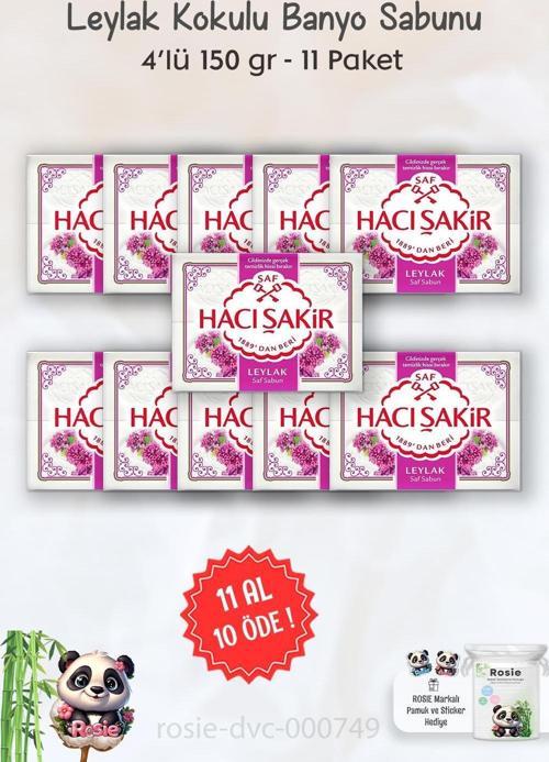 11 AL 10 ÖDE Hacı Şakir Leylak Kokulu Banyo Sabunu 4 x 150 gr ve ROSIE