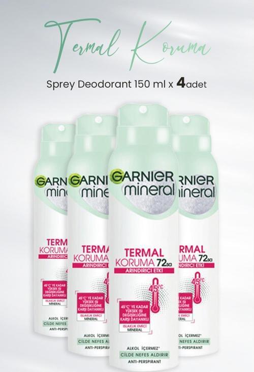 Mineral Termal Koruma Sprey Deodorant 150 ml x 4 Adet