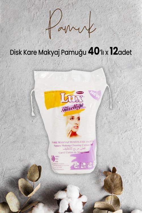 Disk Kare Makyaj Pamuğu 40' lı x 12 Adet