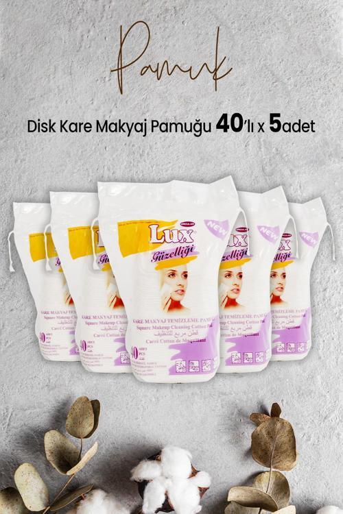Disk Kare Makyaj Pamuğu 40' lı x 5 Adet
