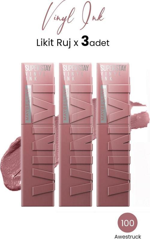 Super Stay Vinyl Ink Likit Ruj 110 Awestruck x 3 adet